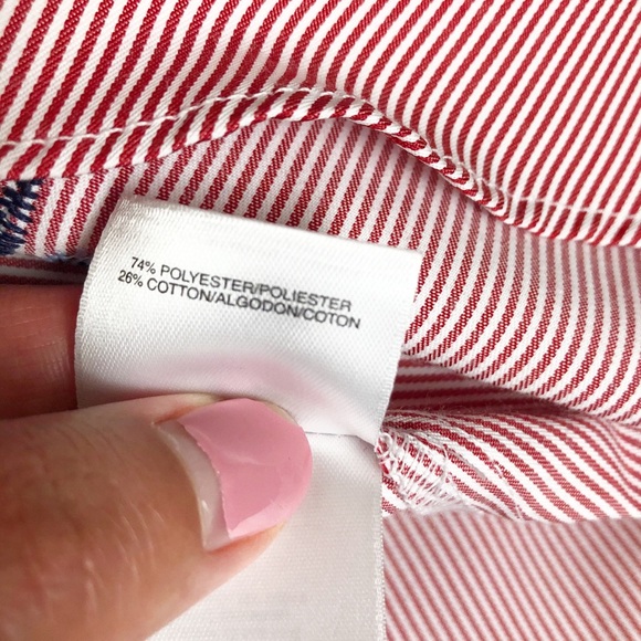 Nine West Red and White PinStripe Bell Sleeve Top | Small - Picture 12 of 14